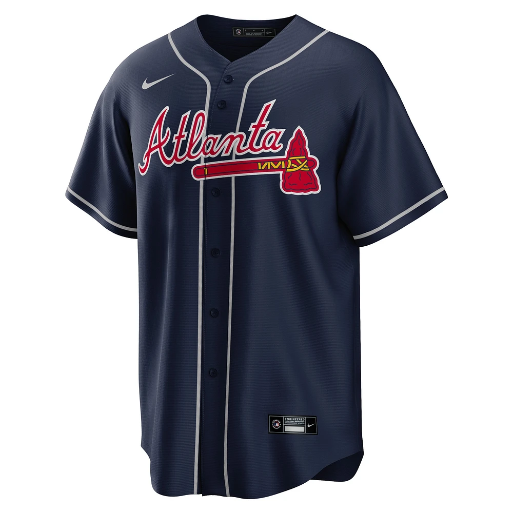 Maillot de joueur réplique alternatif Big & Tall Nike Matt Olson pour hommes, bleu marine, Atlanta Braves