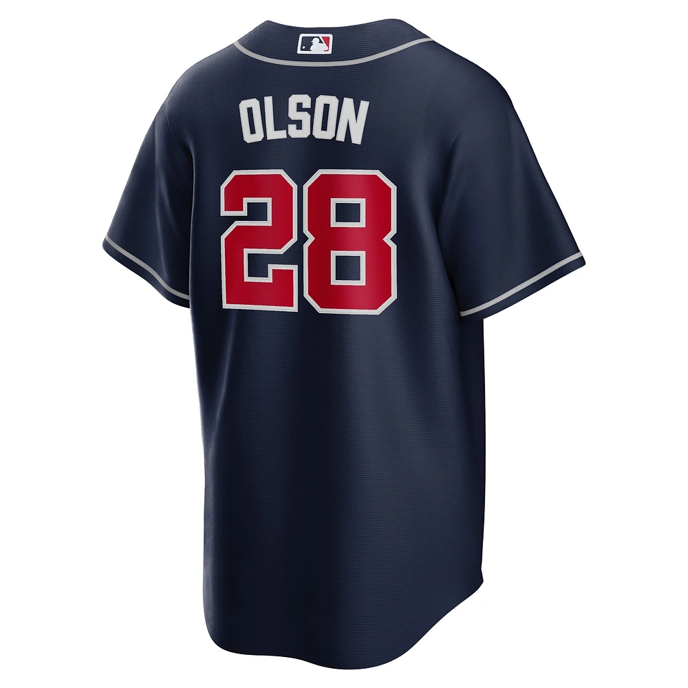 Maillot de joueur réplique alternatif Big & Tall Nike Matt Olson pour hommes, bleu marine, Atlanta Braves