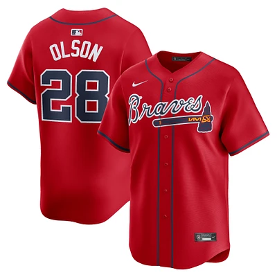 Maillot de joueur alternatif limité Nike Matt Olson pour hommes, rouge, Atlanta Braves