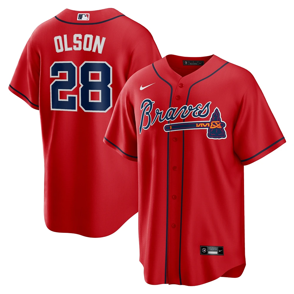 Maillot de joueur alternatif réplique rouge Nike Matt Olson des Braves d'Atlanta pour homme