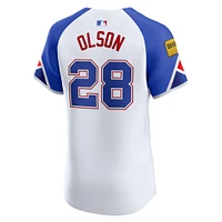 Men's Nike Matt Olson White Atlanta Braves City Connect Elite Jersey