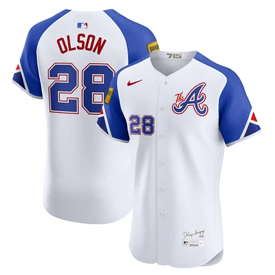 Men's Nike Matt Olson White Atlanta Braves City Connect Elite Jersey
