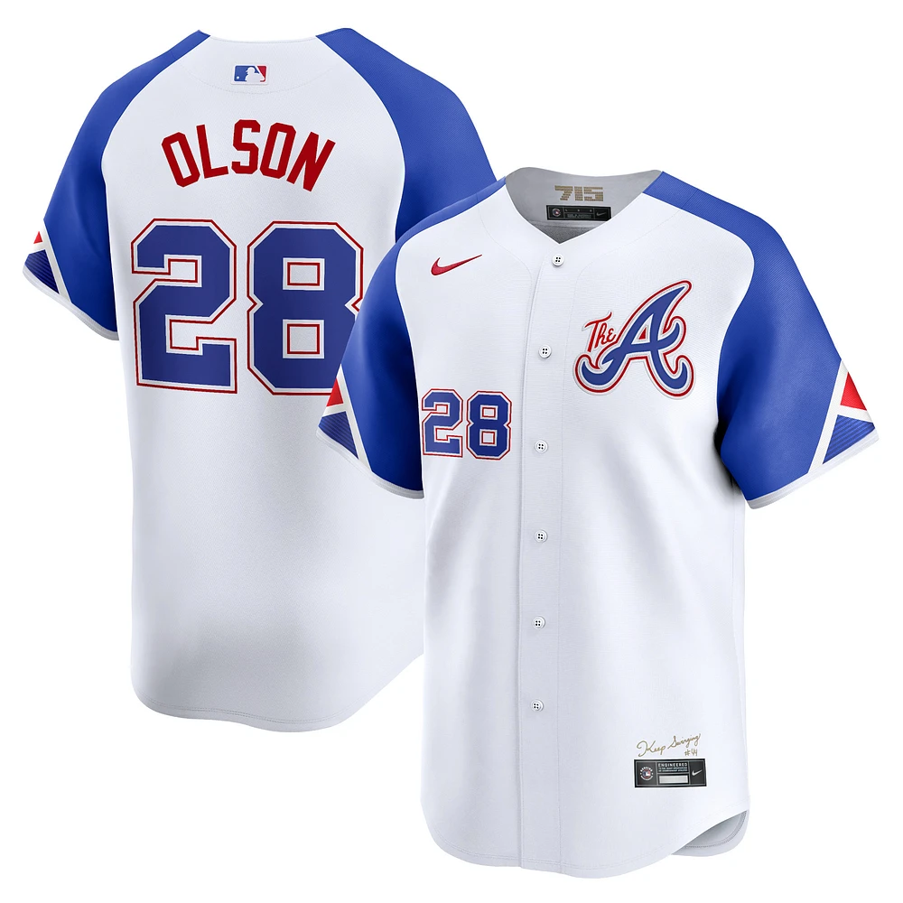 Men's Nike Matt Olson White Atlanta Braves City Connect Limited Player Jersey