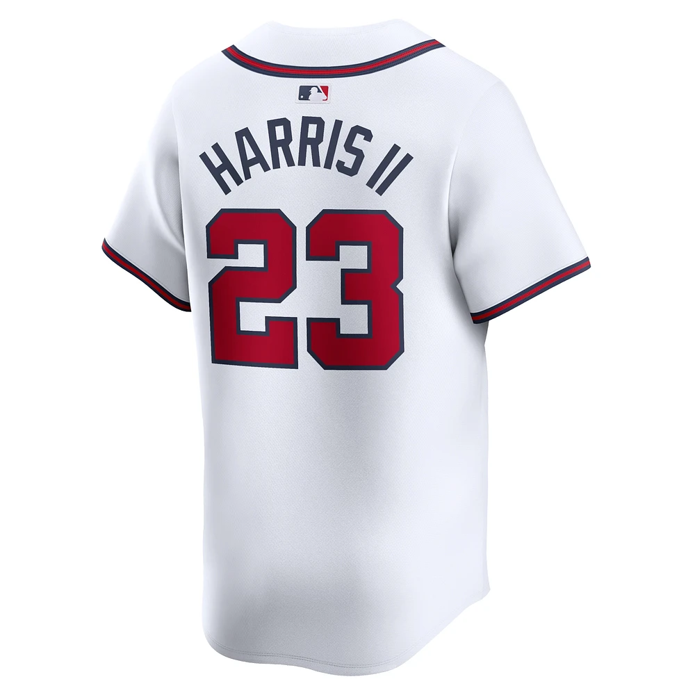 Maillot Nike Michael Harris II pour homme, blanc, Atlanta Braves, domicile, joueur limité