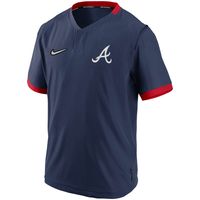 Men's Nike Navy/Red Atlanta Braves Authentic Collection Short Sleeve Hot Pullover Jacket