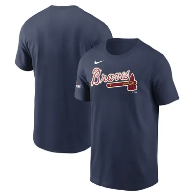 Atlanta Braves Shirt Mens Medium Blue Graphic Baseball MLB Nike