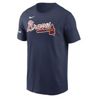 Men's Nike Navy Atlanta Braves 2022 Gold Program Wordmark T-Shirt