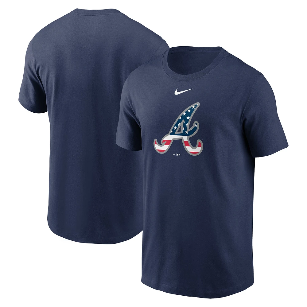 T-shirt Nike bleu marine Atlanta Braves Americana pour homme