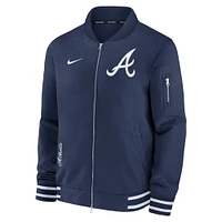 Men's Nike Navy Atlanta Braves Authentic Collection Full-Zip Bomber Jacket