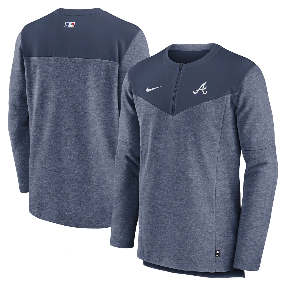 Haut à demi-glissière Nike Atlanta Braves Authentic Collection Game Time Performance pour homme - Bleu marine