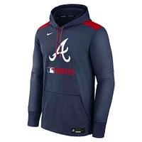 Men's Nike Navy Atlanta Braves Authentic Collection Performance Pullover Hoodie