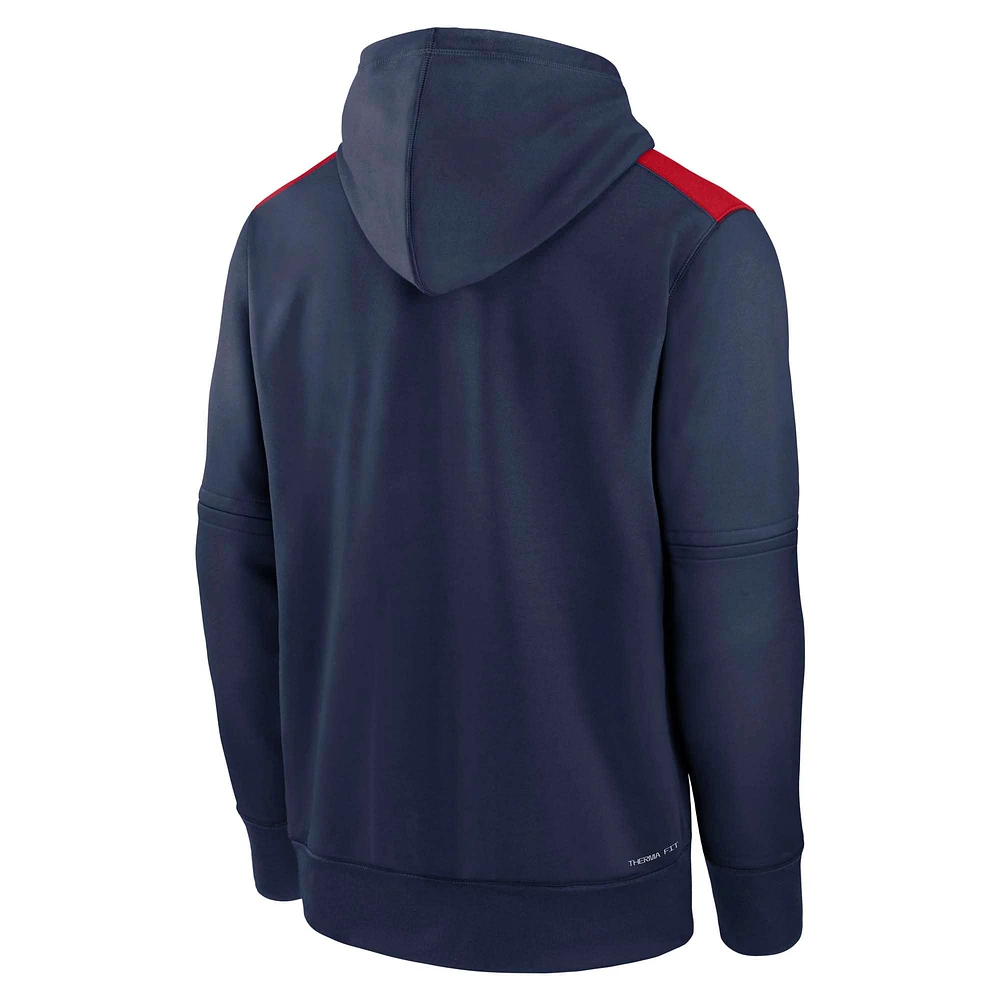 Men's Nike Navy Atlanta Braves Authentic Collection Performance Pullover Hoodie