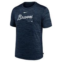 T-shirt Nike bleu marine Atlanta Braves Authentic Collection Velocity Performance pour homme