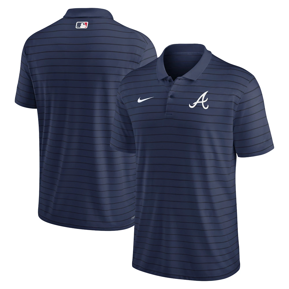 Polo performance à rayures Victory pour homme, bleu marine Atlanta Braves Authentic Collection, homme