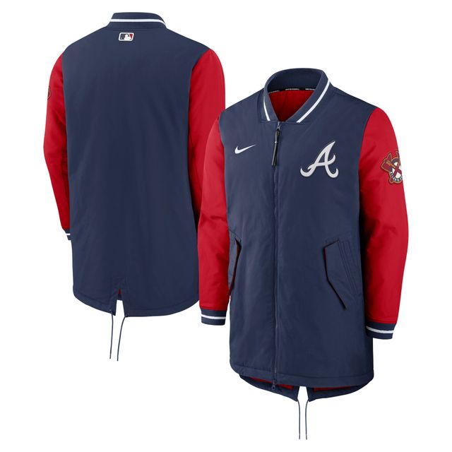 Veste entièrement zippée Nike Atlanta Braves Dugout Performance pour homme, bleu marine