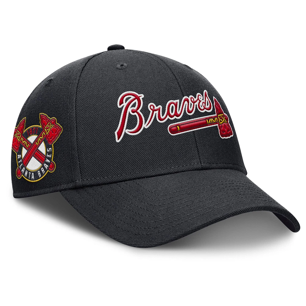 Men's Nike Navy Atlanta Braves Rise Gaberdine Adjustable Hat