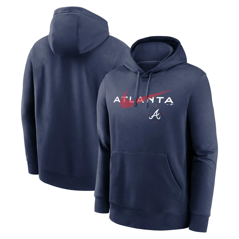 Mlb Atlanta Braves Boys' Line Drive Poly Hooded Sweatshirt - Xl