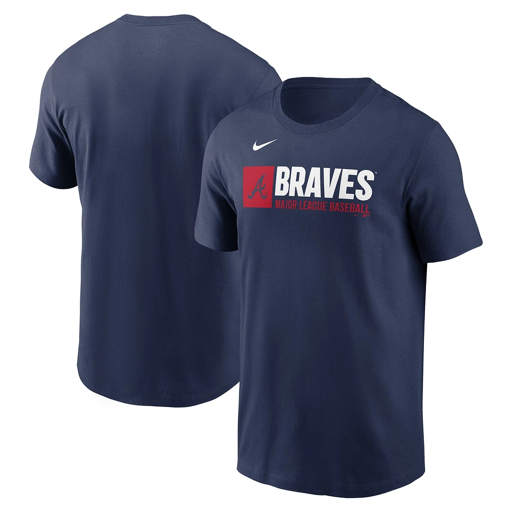 T-shirt Nike bleu marine Atlanta Braves Team Block pour homme