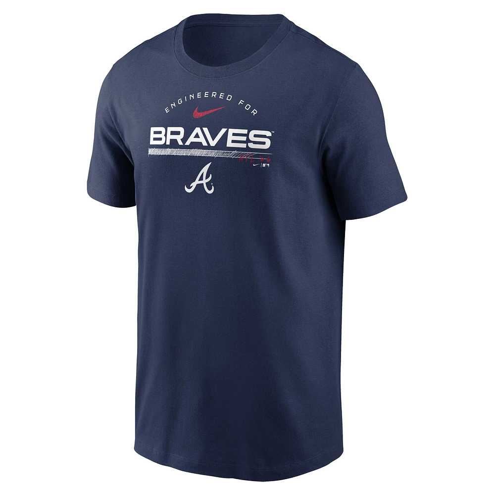 T-shirt Nike Atlanta Braves Team Engineered Performance pour homme - Bleu marine