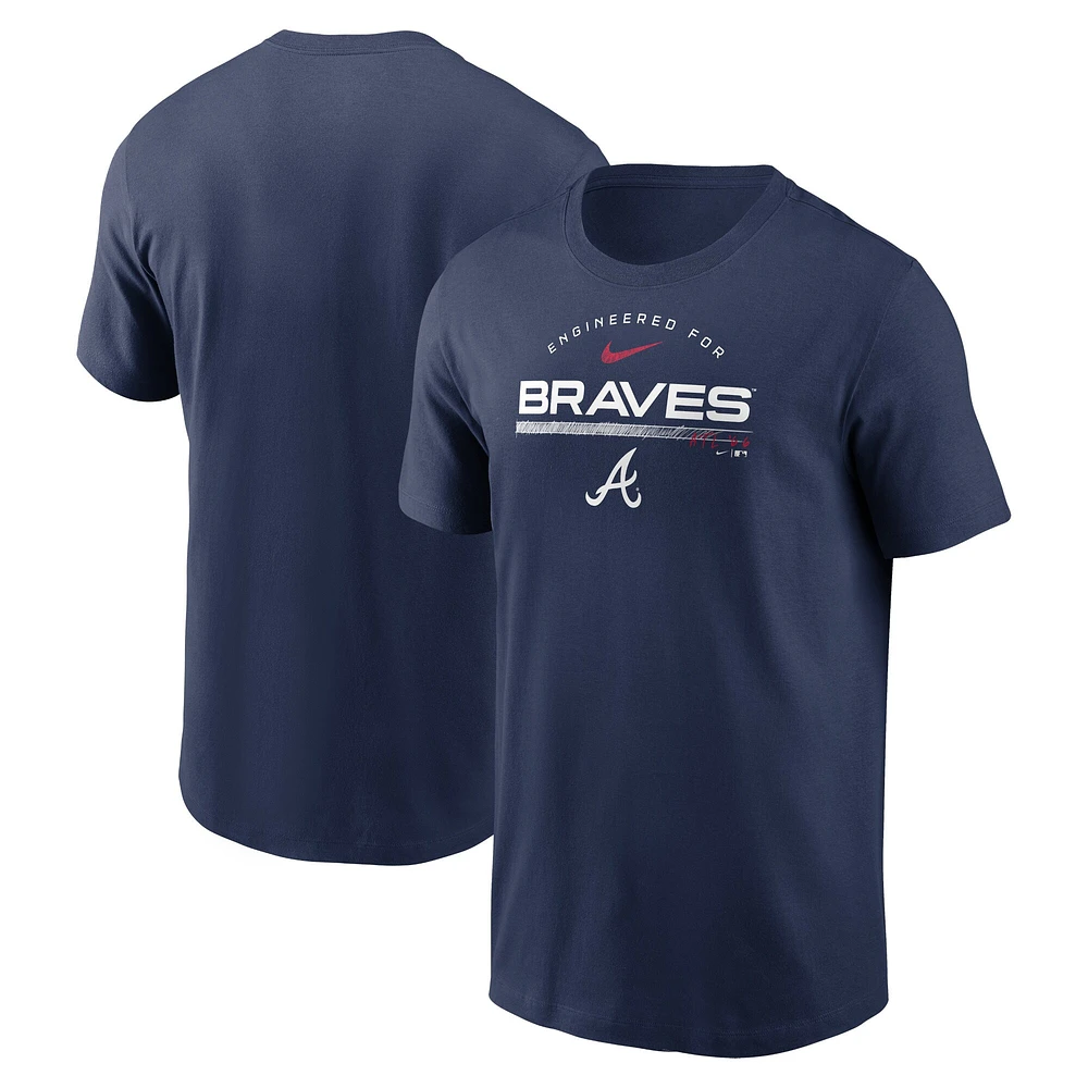 T-shirt Nike Atlanta Braves Team Engineered Performance pour homme - Bleu marine