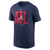 T-shirt de tableau bord l'équipe des Braves d'Atlanta Nike bleu marine pour hommes