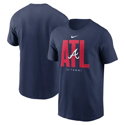 T-shirt de tableau bord l'équipe des Braves d'Atlanta Nike bleu marine pour hommes