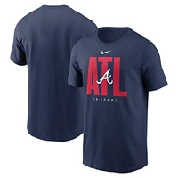 T-shirt de tableau bord l'équipe des Braves d'Atlanta Nike bleu marine pour hommes