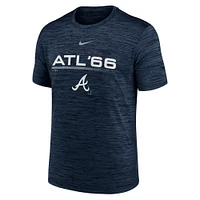 T-shirt Nike Atlanta Braves Wordmark Velocity Performance pour homme - Bleu marine