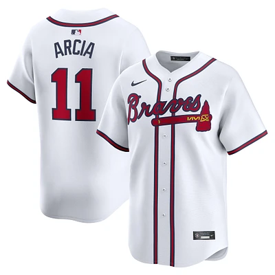 Men's Nike Orlando Arcia White Atlanta Braves Home Limited Player Jersey