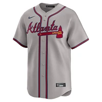 Men's Nike Ozzie Albies Gray Atlanta Braves Road Limited Player Jersey