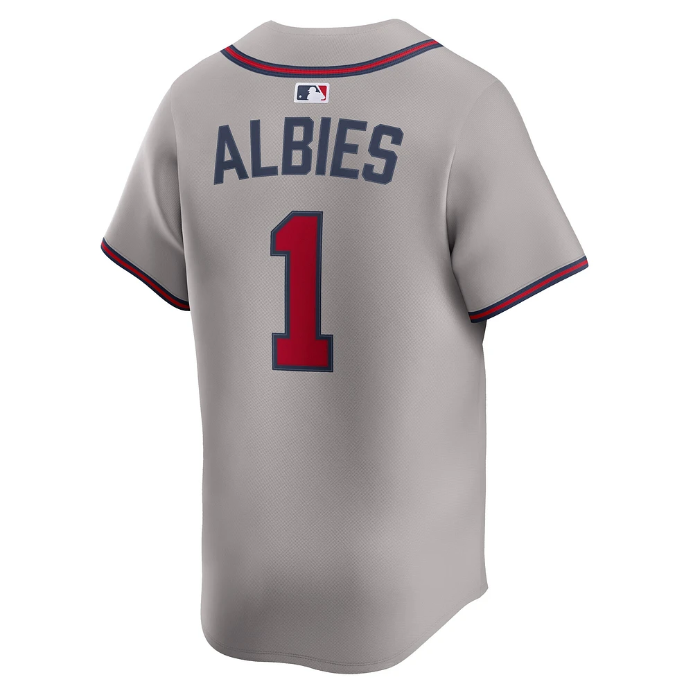 Men's Nike Ozzie Albies Gray Atlanta Braves Road Limited Player Jersey
