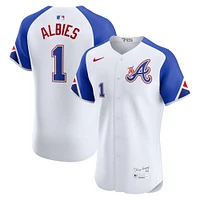Men's Nike Ozzie Albies White Atlanta Braves City Connect Elite Player Jersey