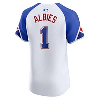 Men's Nike Ozzie Albies White Atlanta Braves City Connect Elite Player Jersey