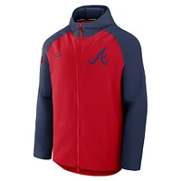 Men's Nike Red/Navy Atlanta Braves Authentic Collection Raglan Performance Full-Zip Jacket