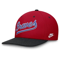 Men's Nike Red/Navy Atlanta Braves Cooperstown Collection Pro Performance Snapback Hat