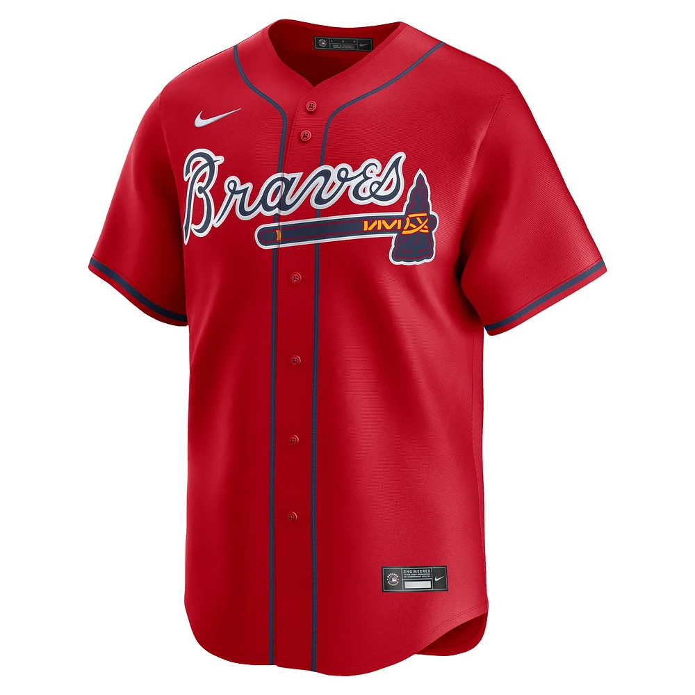 Maillot Nike Atlanta Braves Alternate Limited pour homme, rouge