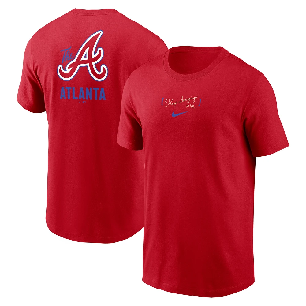 T-shirt Nike rouge Atlanta Braves City Connect 2-Hit pour homme