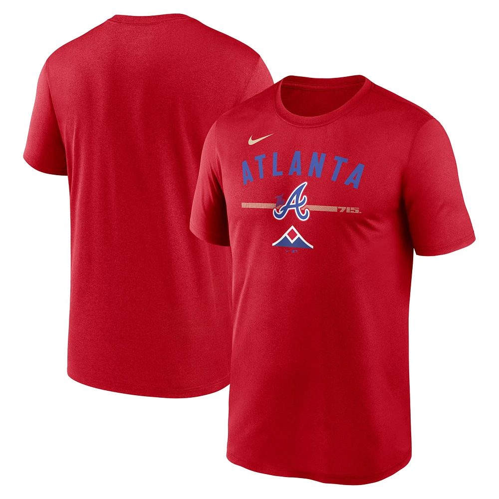 T-shirt Nike rouge Atlanta Braves City Connect Legend Performance pour homme