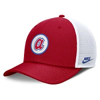 Casquette ajustable Nike Cooperstown Collection Rise Trucker pour homme des Braves d'Atlanta rouges