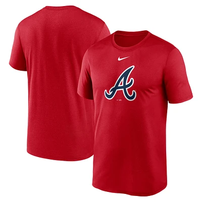 T-shirt de performance Nike Atlanta Braves Legend Fuse avec grand logo pour homme, rouge