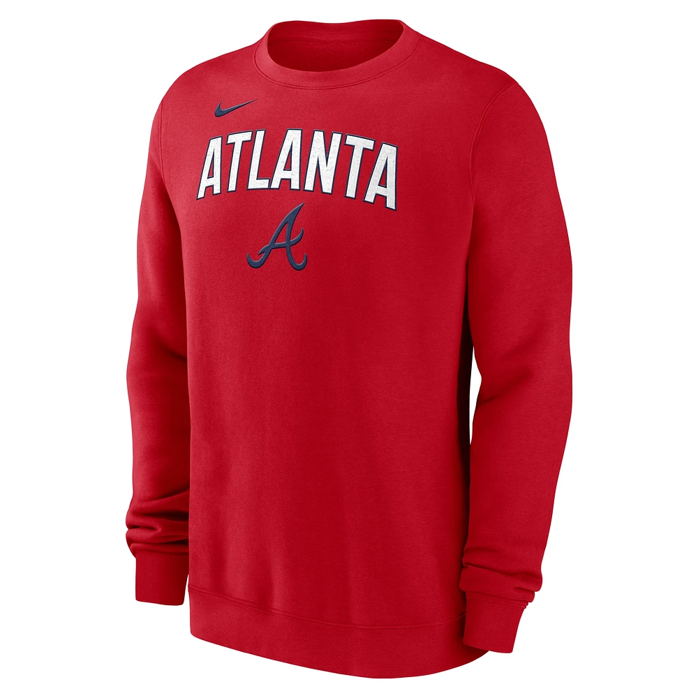 Men's Nike Red Atlanta Braves Pullover Sweatshirt