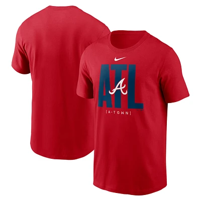 T-shirt de tableau bord des Braves d'Atlanta Nike rouge pour homme