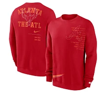 Sweat-shirt à enfiler Nike Atlanta Braves Statement Ball Game Fleece rouge pour homme