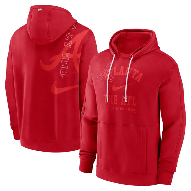 Youth Nike Navy/Red Atlanta Braves Authentic Collection Performance  Pullover Hoodie