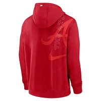 Men's Nike Red Atlanta Braves Statement Ball Game Pullover Hoodie