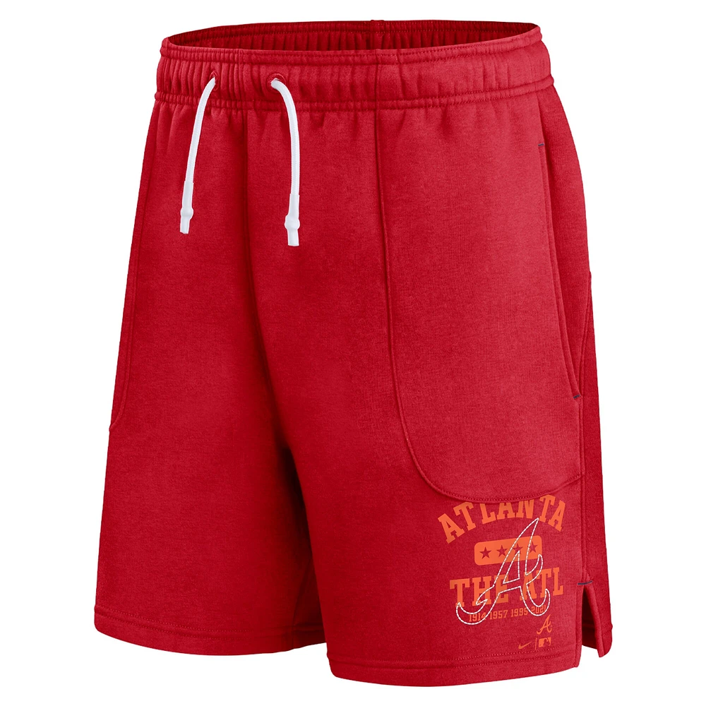 Men's Nike Red Atlanta Braves Statement Ball Game Shorts