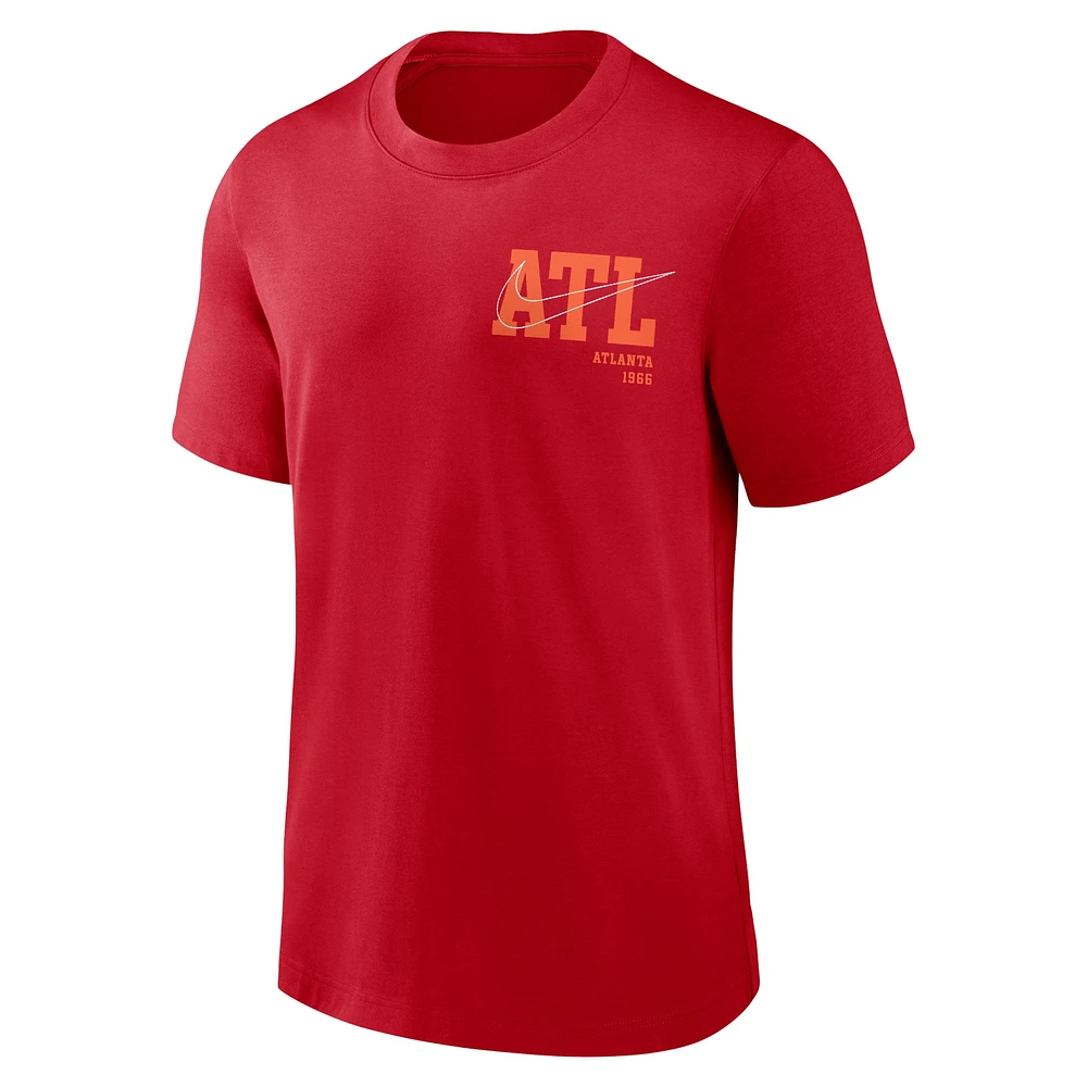 T-shirt Nike Atlanta Braves Statement Game Over rouge pour homme