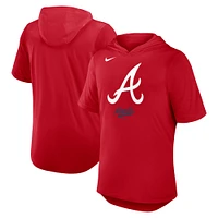 Men's Nike Red Atlanta Braves Tri-Blend Hoodie T-Shirt