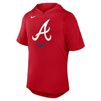 Men's Nike Red Atlanta Braves Tri-Blend Hoodie T-Shirt