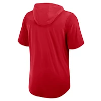 Men's Nike Red Atlanta Braves Tri-Blend Hoodie T-Shirt
